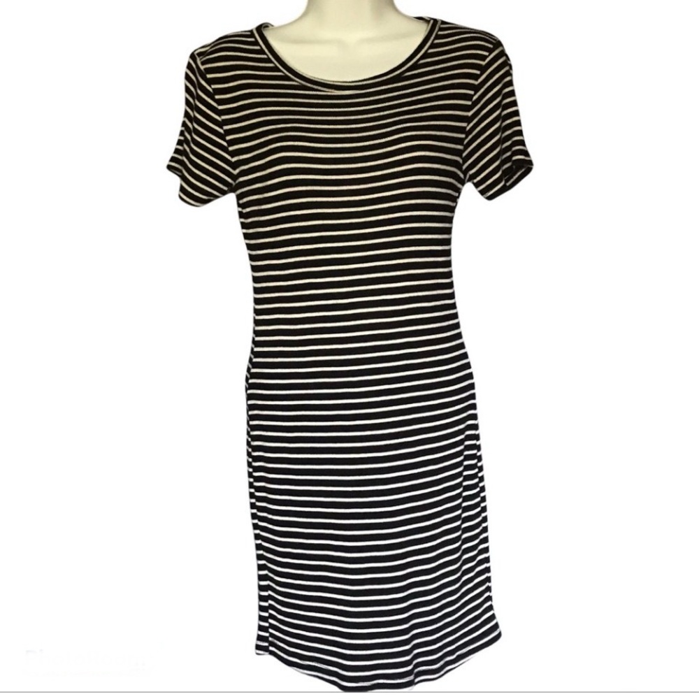 Brandy Melville black and white striped knit dress. One size